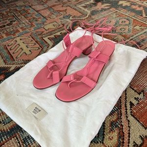 Cult designer, Martiniano Pavone lace up heel. Size E.U. 37.5 (U.S. 7.5)